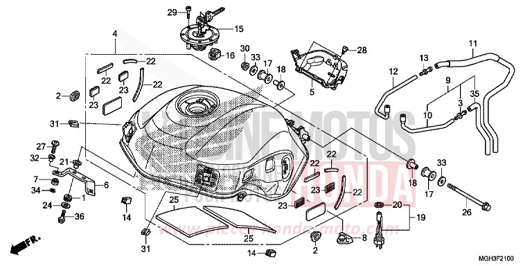 FUEL TANK for VFR1200X Dual Clutch PEARL SUNBEAM WHITE (NHA66) from 2012